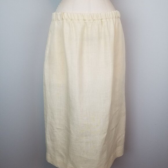 Vintage Two Piece Butter Yellow 100% Linen Jacket & Skirt Set by Patina * Small - Picture 12 of 14